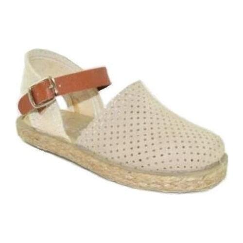 Sandals closed suede camel and esparto sandals for girl of Coons
