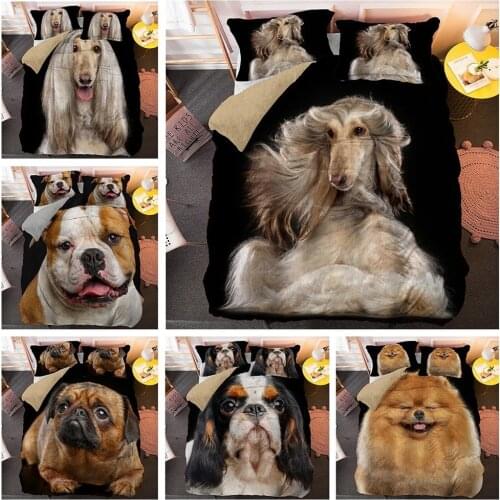 Luxury 3d Funny Doggie Smile Puppy printed Bedding Set Duvet Cover Bohemian kids adult Comforter Bedspreads Bedcloth king size