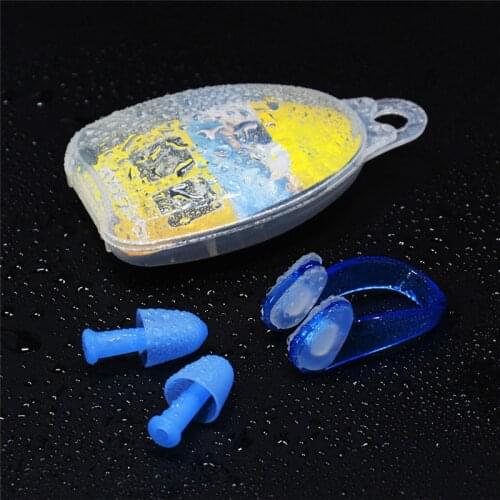 Silicone Swimming Nose Clip Ear Plugs Set With Case Waterproof Earplugs For Men Women And Children Water Sports Pool Accessories