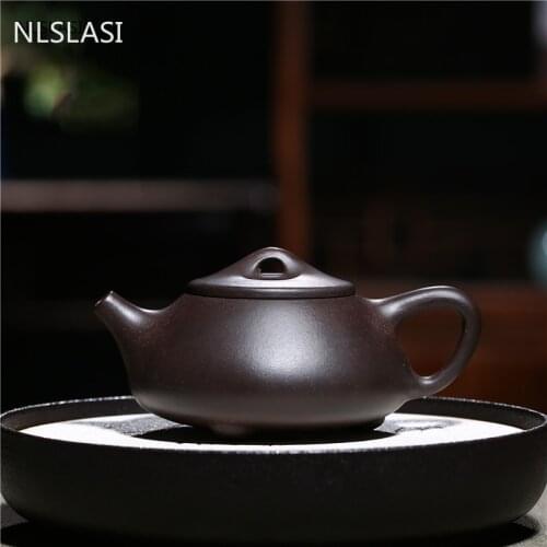 Yixing Purple Clay tea pot Classic Stone scoop Teapot beauty kettle Raw ore Handmade Tea set Authentic Drinkware 200ml