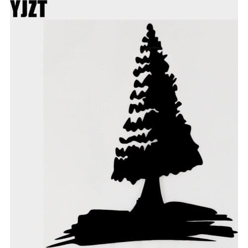 YJZT 11.6CM×13.8CM Plant Tree Vinyl Decor Car Sticker Decal Black/Silver Car-styling 18B-0199