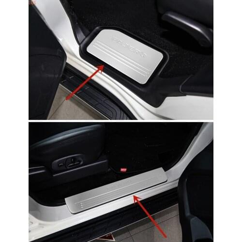 For Mitsubishi PAJERO V93 V73 V97 V98 2003-2019 stainless steel treshold guard plate trunk treshold guard plate car styling