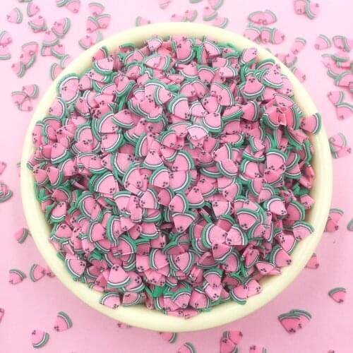 100g Colorful Fruit Hot Clay Sprinkles for Crafts Polymer Clay Watermelon Slices Nail Art Decoration DIY Filling 5mm