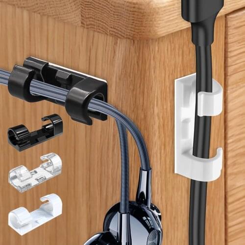 16Pcs Office Storage Finisher Wire Clamp Wire Organizer Cable Clip Buckle Clips Ties Fixer Fastener Holder Data Line Usb Winder