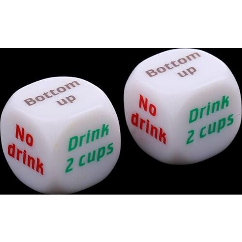 2 Acrylic Drinking Decider Dice Game Gambling Die for Bar Club Party Pub Toy