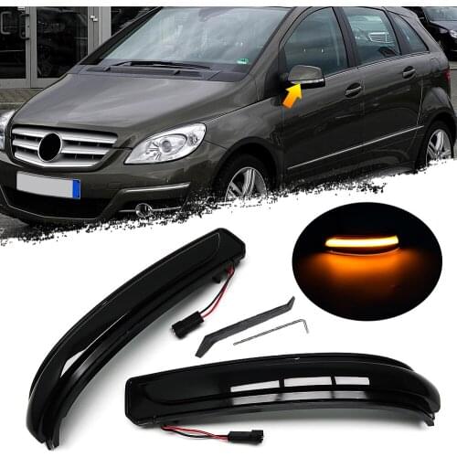 2pcs For Mercedes Benz A B Class W169 W245 A180 A200 B180 B200 08-12 Car Side Mirror Light LED Dynamic Turn Signal Blinker Lamp