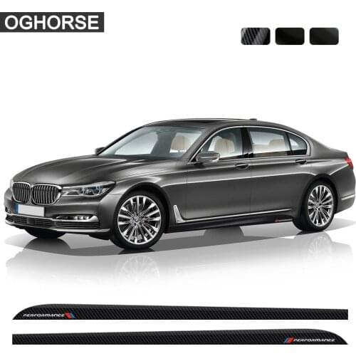 2Pcs M Performance Car Door Side Stripes Skirt Sticker Decal for BMW F01 F02 G11 G12 7 Series 730 740 750 760 Accessories