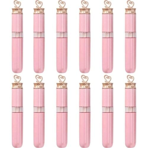 20Pcs 6ml Pink Refillable Bottles Containers Samples Lip Gloss Tubes Empty Refillable Lip Balm Bottles for DIY Samples Pink