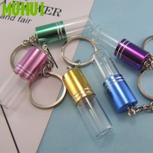 3ML Transparent Glass Bottle Key ring Pendant Perfume Dispensing Small Bottle Keychain 19050