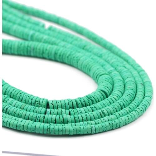 4/6/8MM Natural Stone Green Coins Volcanics Lava Spacers Flat Round Charm Loose Beads For Jewelry Making DIY Bracelets Findings