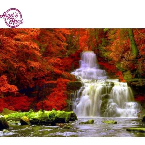 Diamond Embroidery autumn scenery Diy 5D Diamond Painting waterfall square rhinestones cross stitch embroidery mosaic pattern