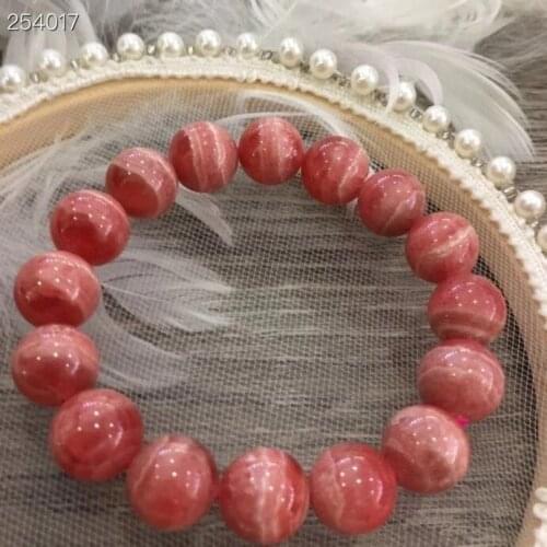 Top Quality Natural Red Rose Rhodochrosite Gemstone Bracelet 13MM Round Beads Stretch Women Fashion Jewelry AAAAA