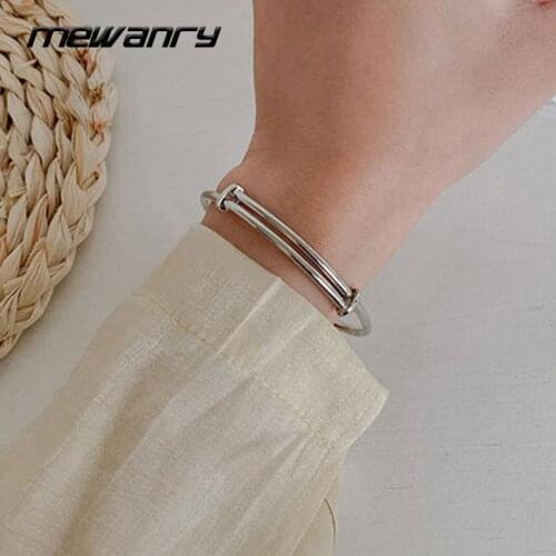 Mewanry 925 Sterling Silver Couples Bracelet for Women Fashion Creative Vintage Party Pull-Out Jewelry Birthday Gifts Wholesale