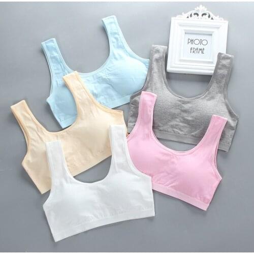Girl Bra Summer Vest Student Pure Cotton U-shaped Broadband Underwear Childrens Short Bras Sports Breathable Tops For Girls