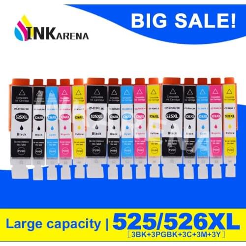 3 Set PGI 525 CLI 526 Compatible Ink Cartridge For Canon PIXMA MG6150 MG6250 MG8150 MG8250 MX885 Printer Full ink Cartridges