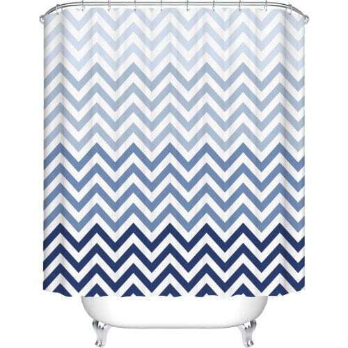 Black and White 3D Geometric Shower Curtains Bathroom Curtain Frabic Waterproof Polyester Bath Curtain with Hooks