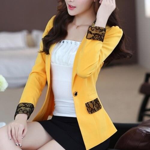 Black Women Blazer 2021 New Formal Blazers Lady Office Work Suit Pockets Jackets Coat Slim Yellow Women Blazer Femme Jackets
