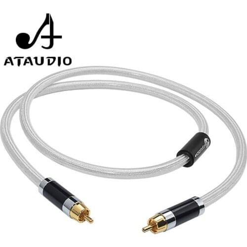 ATAUDIO Hifi Digital Coaxial Audio Video Rca Cable Hi-end Copper and Silver RCA to RCA Male Subwoofer Audio Cable