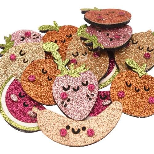 360PCS Glitter fruits appliques Sequin flower Boutique Hair Accessories Fashion Accessory Headwrap No Barrette DIY Headwear