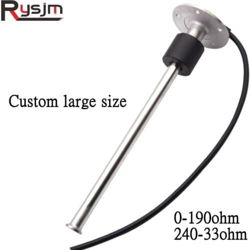 Custom Size 1650mm 0~190ohm 240~33 ohm Water level Sensor Fuel Gauge Sensor Fuel Level Meter For Boat Car Yacht 12V/24V