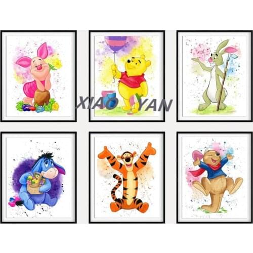 Disney Winnie The Pooh 5D DIY Diamond Painting Full Diamond Embroidery Cross Stitch Kit Childrens Family Room Decoration