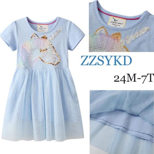 Baby Girl Birthday Dress Rainbow Unicorn Kids Dresses For Girls Child Casual Wear Little Girls Summer Clothes 2 3 4 5 6 7 Years