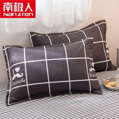 NANJIREN Home Textile Products Casual Print Water Wash Comfortable Polyester Adults Home Hotel Students Pillow+Pillowcase