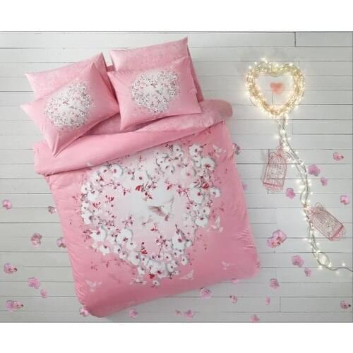 Double Personality Duvet cover set PINK COLOR/A QUALITY/Crown Orchid Ranforce Made in Turkey / Shipping from Turkey