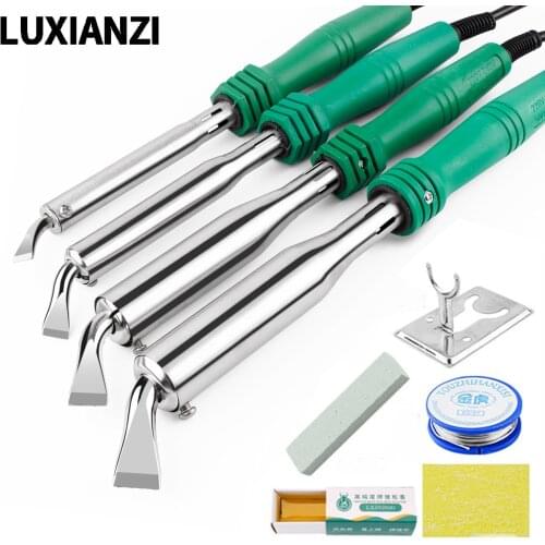 LUXIANZI Electric Soldering Iron Set External Heating Thermostatic 80/100/150/200W Copper Tip Welding Solder Repair Rework Tool