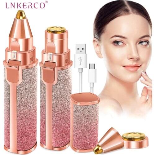Lnkerco Electric Eyebrow Trimmer Rechargeable Painless Epilator Female Body Facial Shaver Razors Eye Brow Hair Remover For Women