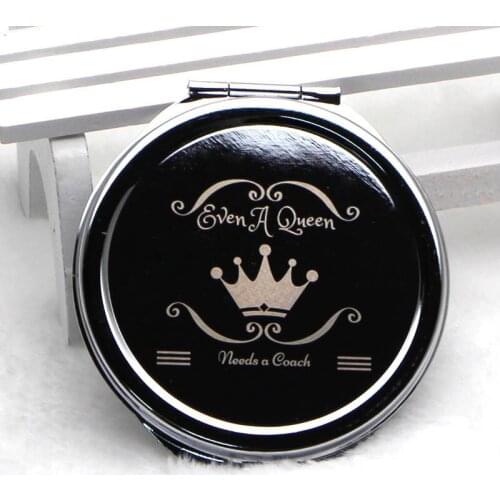 VANTAS Engraved Compact mirror Chrome Silver Small Makeup Mirror Rack Plated Pocket Mirror no scratch #18032