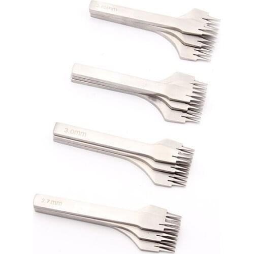 Leather Crafts Tool 2.7/3.0/3.38/ 3.85mm Prong Set Punches Stitching Punch Tool Leather Craft Europe Oblique Flat Cut