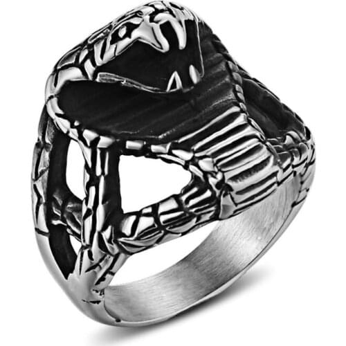 Cool Cobra Snake For Man 316L Stainless Steel Mens Unique Punk Ring Factory Wholesale Price Animal Jewerly
