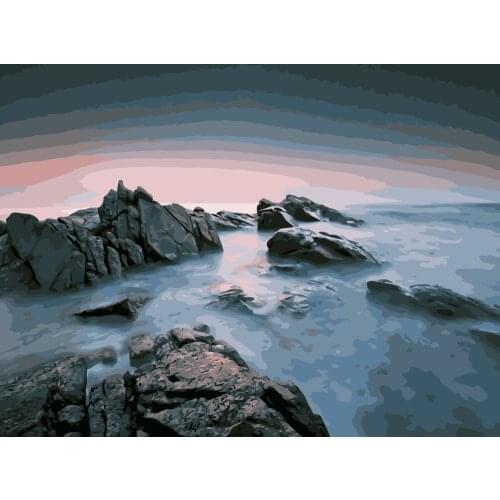 MaHuaf-i233 Acrylic Paint By Numbers digital Oil Painting Gift Coloring By Numbers Frameless Picture On Wall decor seascape