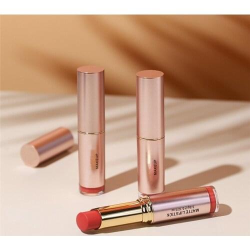 Matte Lipstick Not Dry Waterproof Lip Balm Non Sticky 12 Colors Sexy Nude Pink Red Lip Tint Moist Lips Makeup Cosmetics