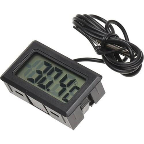 Mini Digital LCD Display Indoor Portable Temperature Aquarium Freezer Sensor Refrigerator With Probe Indoor DC 1.5V Meter Temp