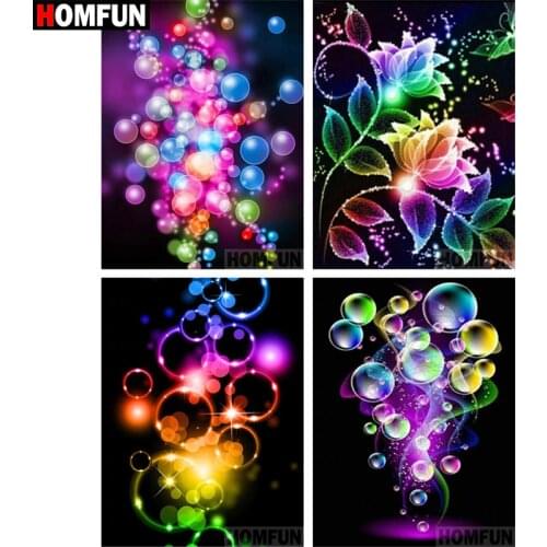 HOMFUN Full Square/Round Drill 5D DIY Diamond Painting "Colored flower" 3D Embroidery Cross Stitch 5D Home Decor Gift