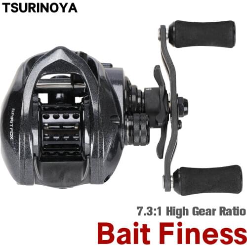 NEW TSURINOYA Ultralight 142g 7.3:1 High Gear Ratio Casting Fishing Reel SPIRIT FOX Light Game Bait Finesse Carbon Baitcasting
