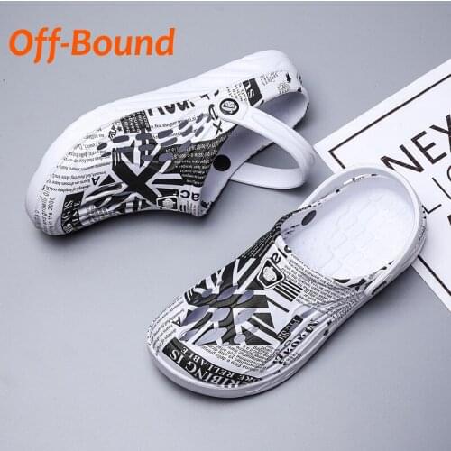 Off-Bound Summer Men Slippers Outdoor Clogs Garden Shoes Beach Sandals Mules Indoor Bathroom Loafers Casual Massage Home Slides