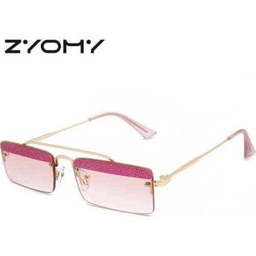 Q Glitter Sunglasses Women Brand Designer Luxury Glasses Vintage Goggles Eyewear Men Shades Mirror Rectangle Metal Frame Gafas
