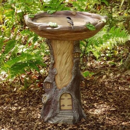 Retro Bird Feeder Yard Resin Birth Baths Outdoor Garden Decor Birth Feeder Aquarium Bird Feeder Tray Courtyard Statue Figurine