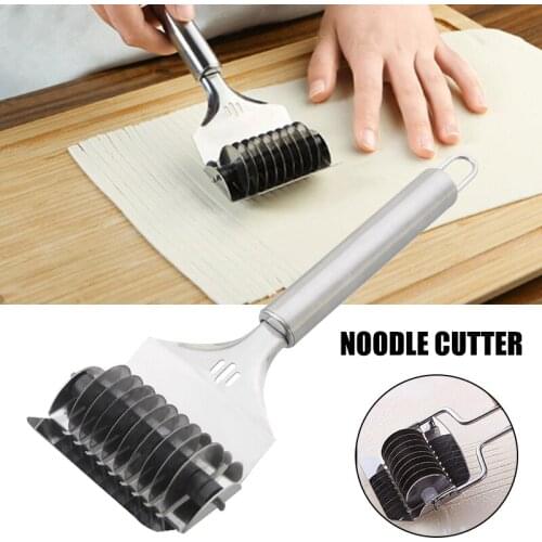 Stainless Steel Noodle Lattice Roller Cutter Manual Dough Cutter Pasta Spaghetti Maker Kitchen Supply WXV Sale