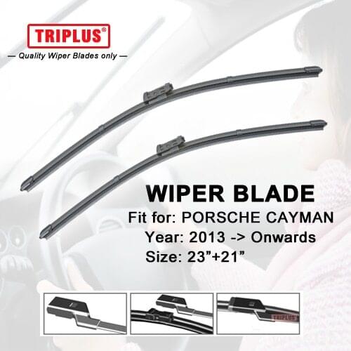 Wiper Blade for PORSCHE CAYMAN (2013-Onwards) 1set 23"+21",Flat Aero Windscreen Wiper Frameless Windshield Soft Wiper Beam Blade