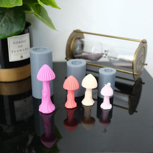 3D Cute Mushroom Silicone Candle Mold for Handmade Desktop Decoration Gypsum Epoxy Resin Aromatherapy Candle Silicone Mould