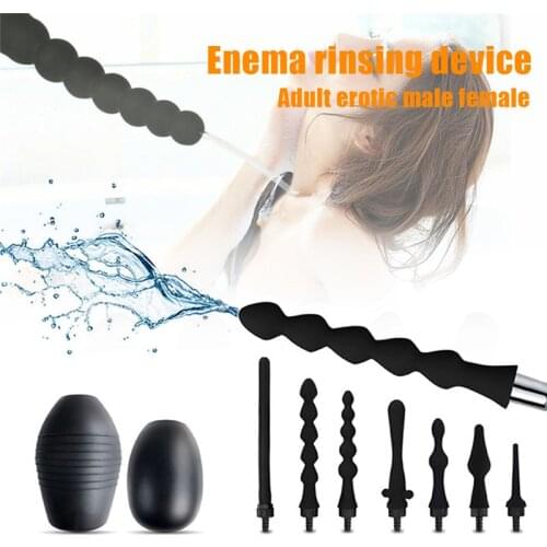 Silicone Enema Shower Nozzle For Healthy Rectal Anal Syringe Douche System Vaginal Cleansing Shower Head Anal Enema Cleaner