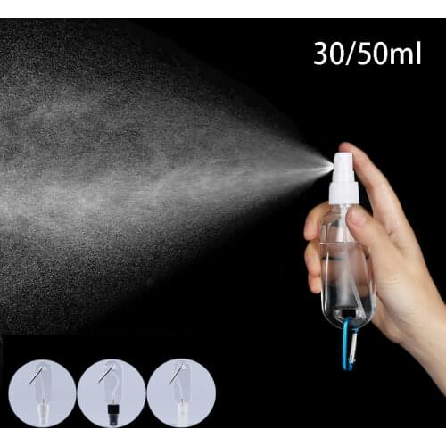 Spray Bottle Transparent Portable Hook Key Ring Sub-bottle Alcohol Hand Sanitizer Bottle Travel Outdoor Bottling