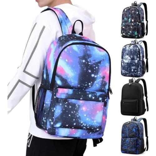 Luminous School Bag Backpack for Teens Girls Boys Waterproof Backpack with USB Charger Port and Lock & Pencil Case Lightweight 1