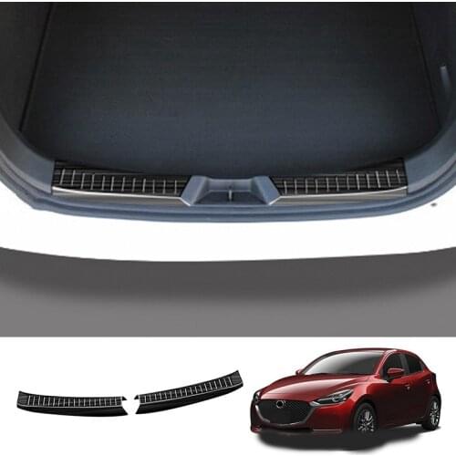 Car Built-in Rear Guard Plate Rear Trunk Anti-Scratch Protection Cover Suitable for Mazda 2 2019-2021
