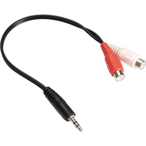 3.5mm Jack Male To 2 RCA Female Jack RCA Stereo Audio Cable Converter Adapter High Quality