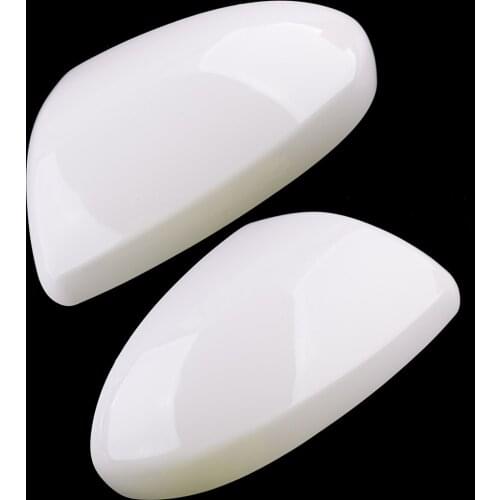1 Pair Car White Exterior Front Left Right Side Wing Rear View Mirror Cover Cap Decoration Fit for Mazda 3 2010 2011 2012 2013